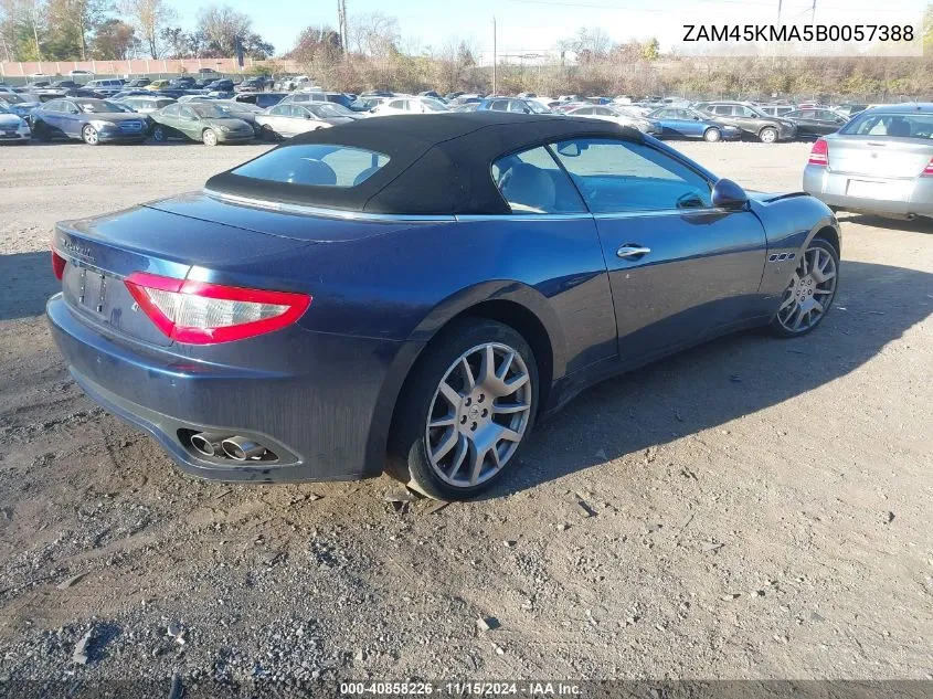 2011 Maserati Granturismo VIN: ZAM45KMA5B0057388 Lot: 40858226