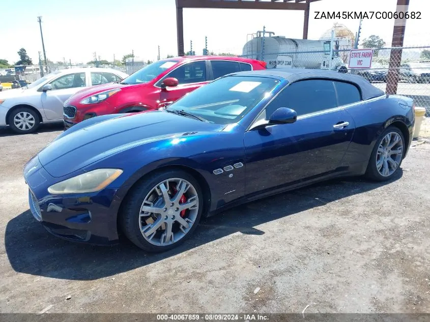 2012 Maserati Granturismo VIN: ZAM45KMA7C0060682 Lot: 40067859