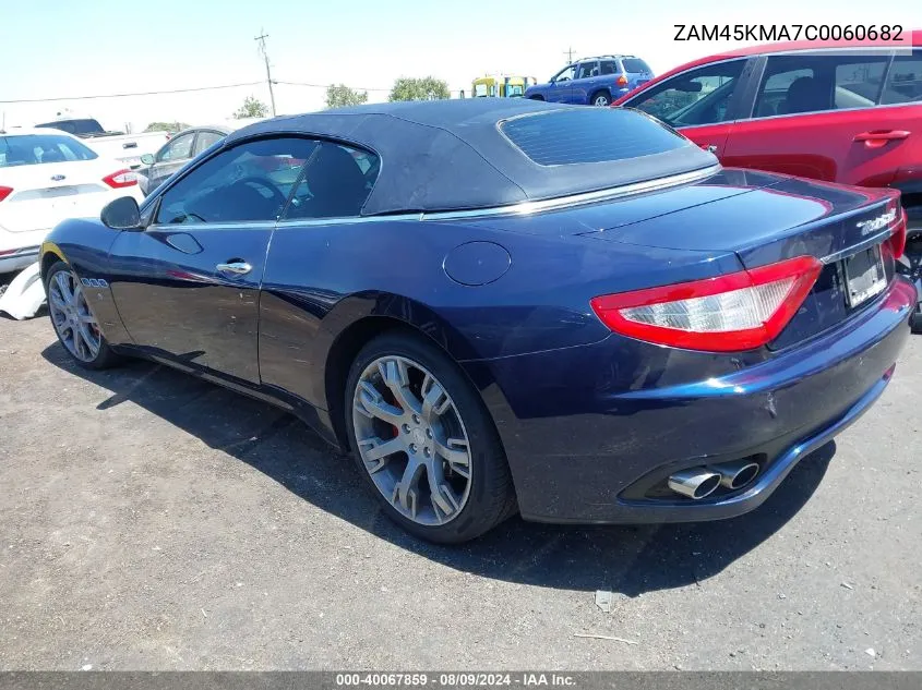 2012 Maserati Granturismo VIN: ZAM45KMA7C0060682 Lot: 40067859