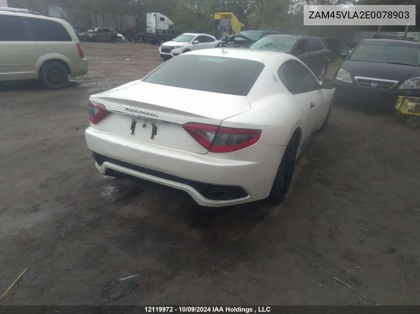 2014 Maserati Granturismo Mc/Sport VIN: ZAM45VLA2E0078903 Lot: 12119972