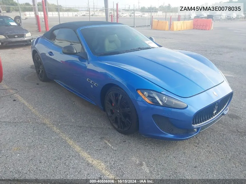 2014 Maserati Granturismo Mc/Sport VIN: ZAM45VMA3E0078035 Lot: 40556806