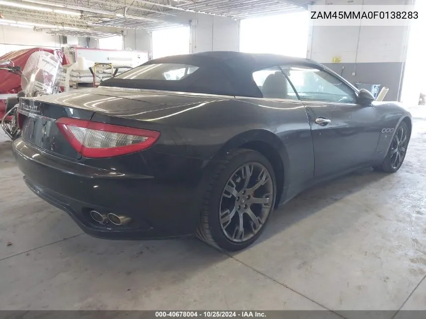 2015 Maserati Granturismo VIN: ZAM45MMA0F0138283 Lot: 40678004