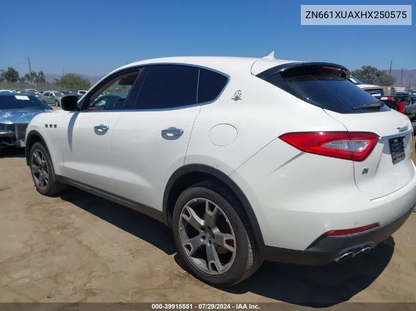 2017 Maserati Levante VIN: ZN661XUAXHX250575 Lot: 39915551