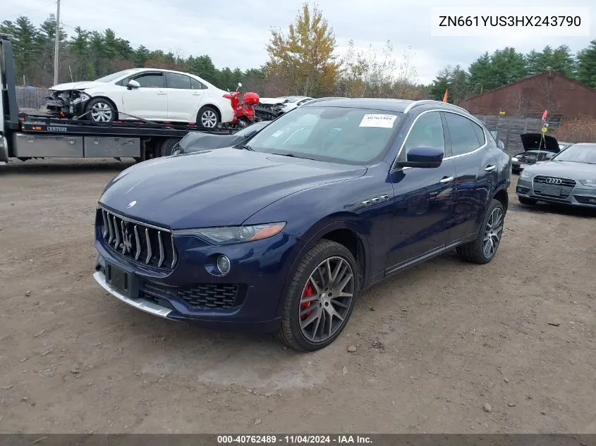 2017 Maserati Levante S VIN: ZN661YUS3HX243790 Lot: 40762489