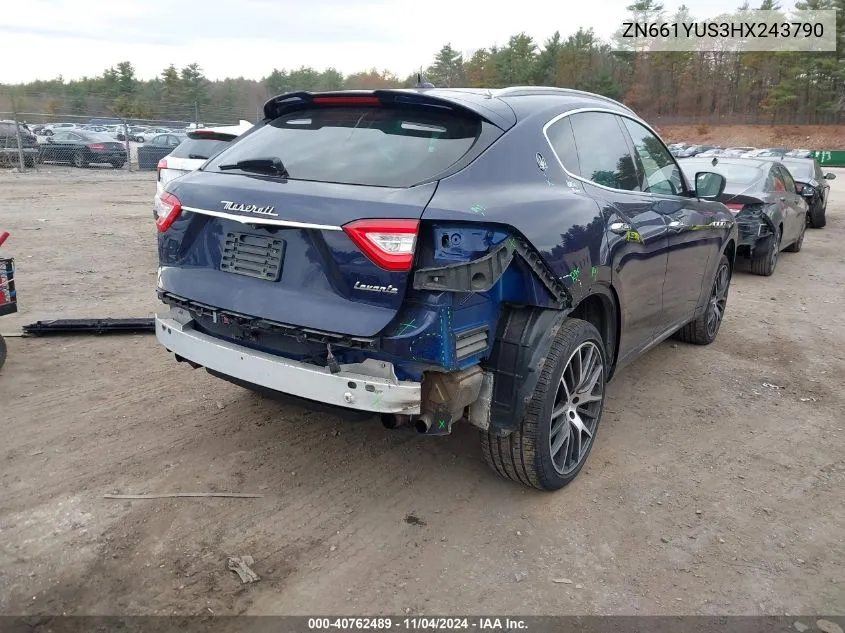 2017 Maserati Levante S VIN: ZN661YUS3HX243790 Lot: 40762489