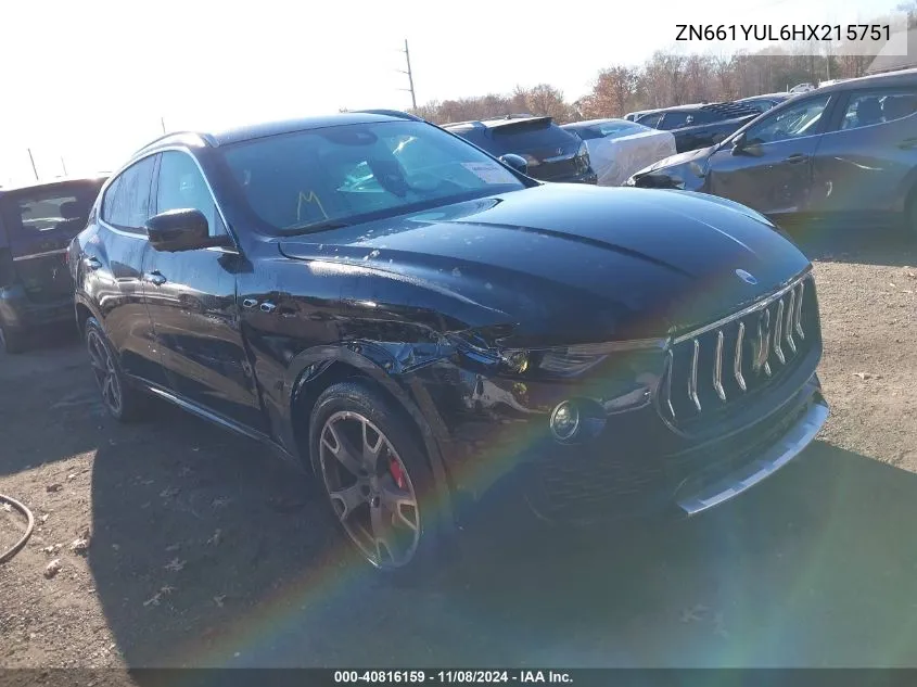 2017 Maserati Levante S VIN: ZN661YUL6HX215751 Lot: 40816159