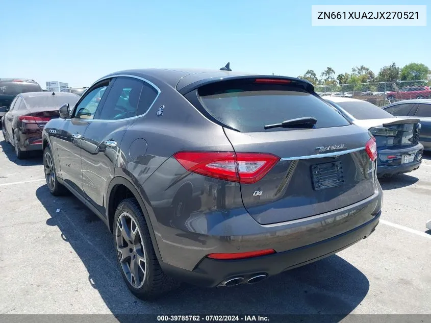 2018 Maserati Levante VIN: ZN661XUA2JX270521 Lot: 39785762