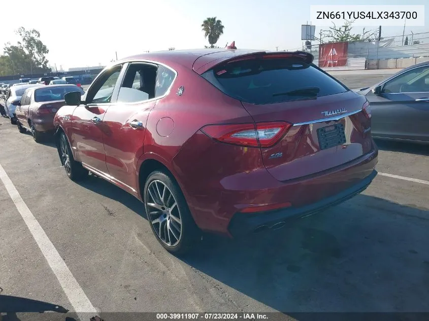 2020 Maserati Levante S Gransport VIN: ZN661YUS4LX343700 Lot: 39911907