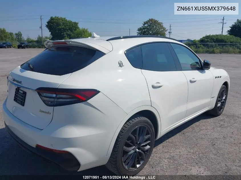 2021 Maserati Levante Sport VIN: ZN661XUS5MX379648 Lot: 12071951