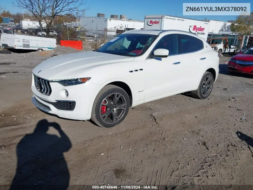 2021 Maserati Levante S Granlusso VIN: ZN661YUL3MX378092 Lot: 40748646