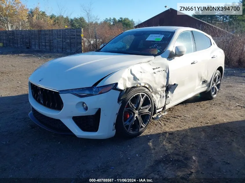 2022 Maserati Levante Modena VIN: ZN661YUM0NX394700 Lot: 40788587