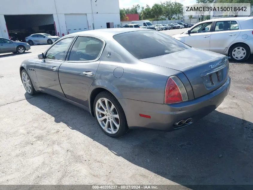 2005 Maserati Quattroporte VIN: ZAMCE39A150018442 Lot: 40205237