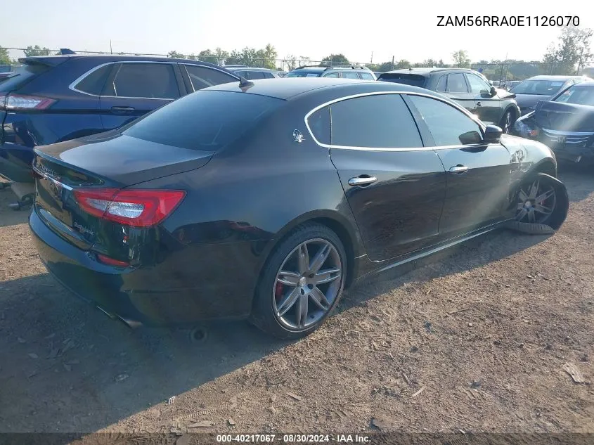 2014 Maserati Quattroporte S Q4 VIN: ZAM56RRA0E1126070 Lot: 40217067