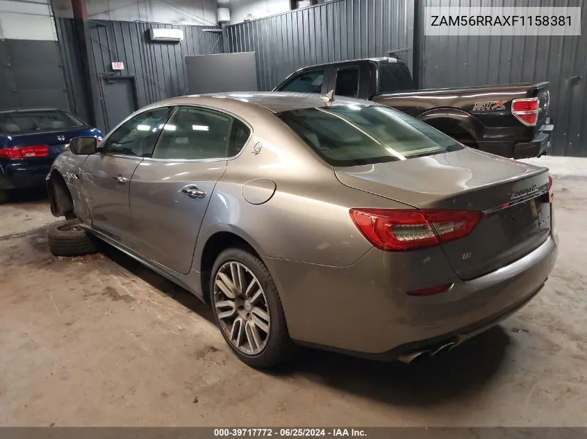 2015 Maserati Quattroporte S Q4 VIN: ZAM56RRAXF1158381 Lot: 39717772