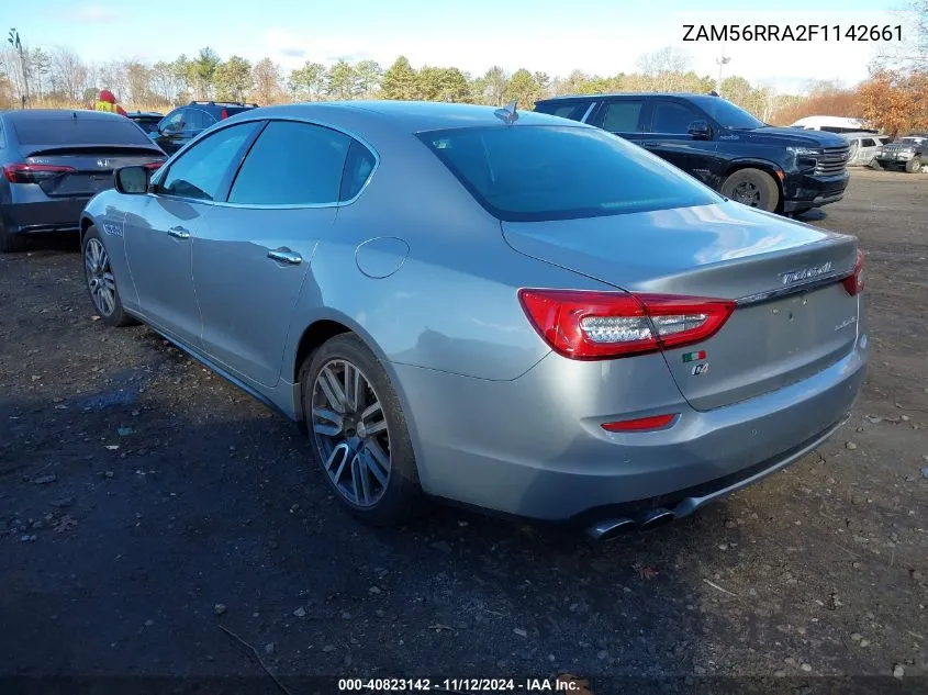 2015 Maserati Quattroporte S Q4 VIN: ZAM56RRA2F1142661 Lot: 40823142