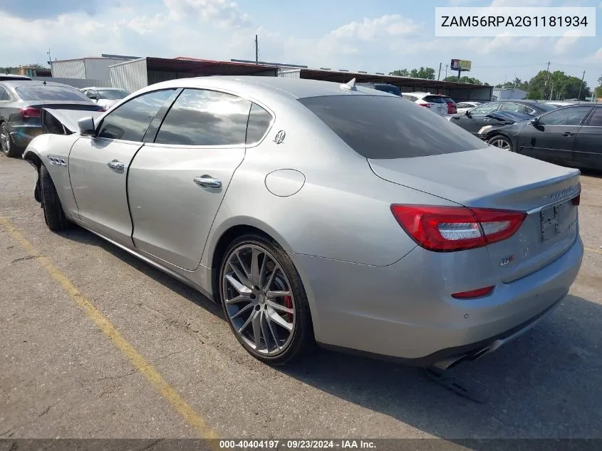 ZAM56RPA2G1181934 2016 Maserati Quattroporte S