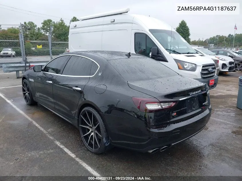 2016 Maserati Quattroporte S VIN: ZAM56RPA4G1187637 Lot: 40420131