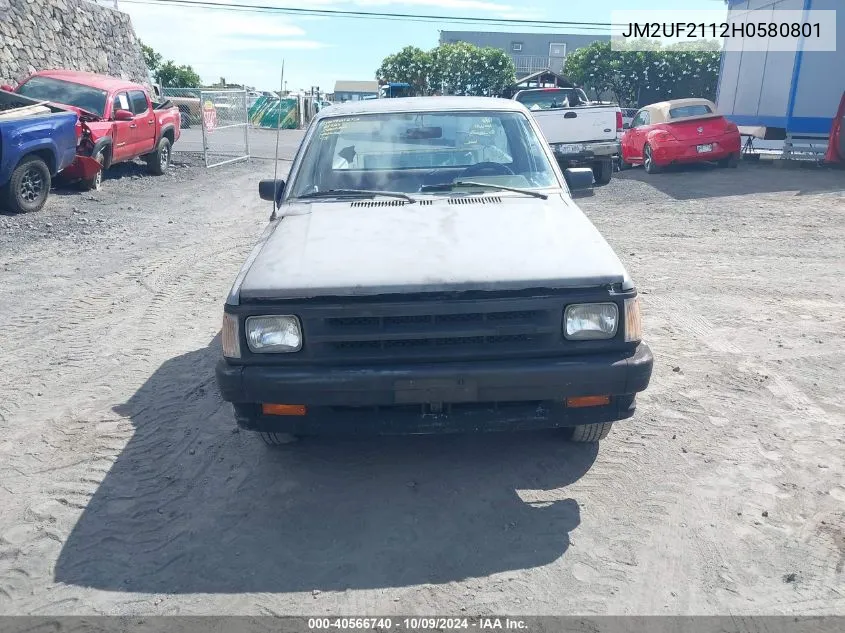 1987 Mazda B2000 Long Bed VIN: JM2UF2112H0580801 Lot: 40566740