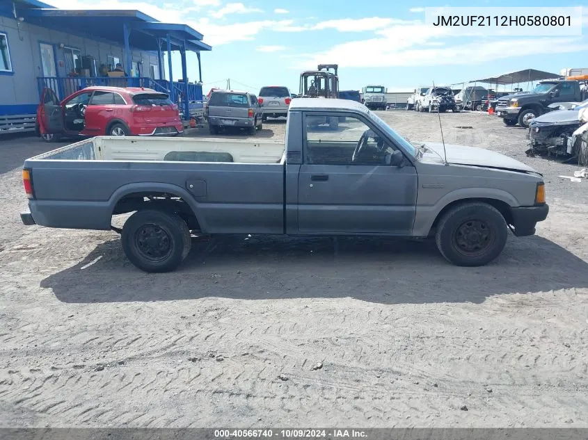 1987 Mazda B2000 Long Bed VIN: JM2UF2112H0580801 Lot: 40566740