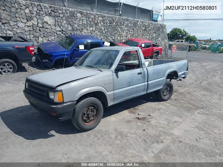 1987 Mazda B2000 Long Bed VIN: JM2UF2112H0580801 Lot: 40566740