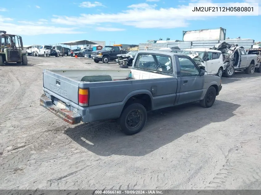 1987 Mazda B2000 Long Bed VIN: JM2UF2112H0580801 Lot: 40566740