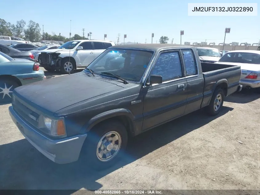 1988 Mazda B2200 Cab Plus VIN: JM2UF3132J0322890 Lot: 40552865