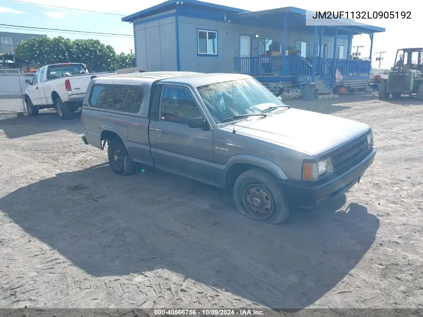 1990 Mazda B2200 Short Bed VIN: JM2UF1132L0905192 Lot: 40566756