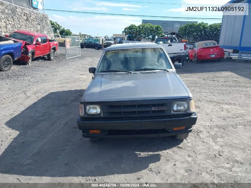 1990 Mazda B2200 Short Bed VIN: JM2UF1132L0905192 Lot: 40566756