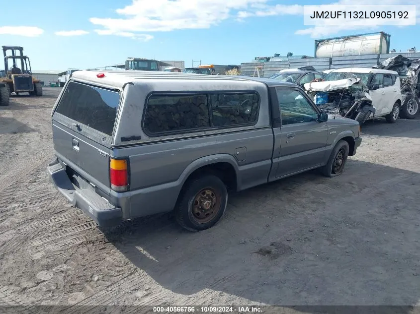 1990 Mazda B2200 Short Bed VIN: JM2UF1132L0905192 Lot: 40566756