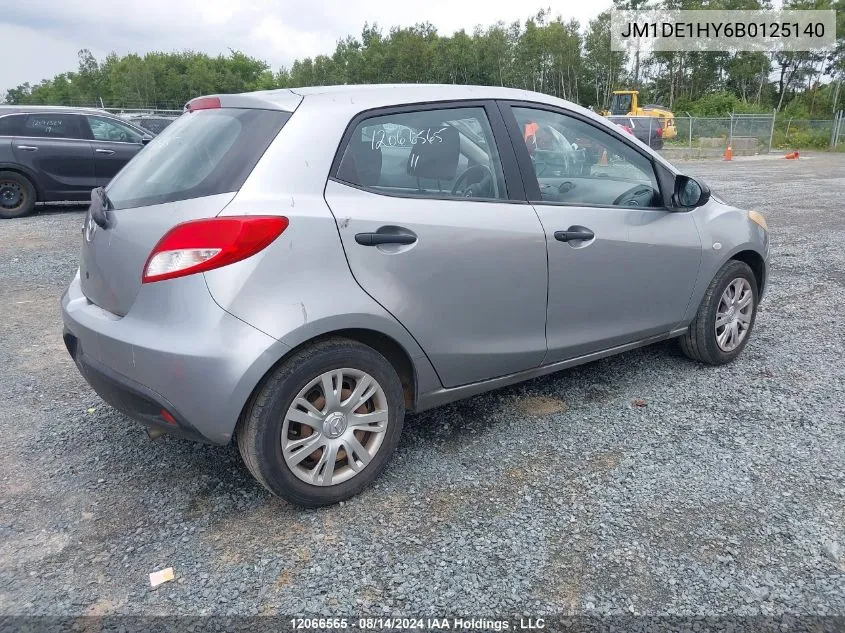 2011 Mazda Mazda2 VIN: JM1DE1HY6B0125140 Lot: 12066565