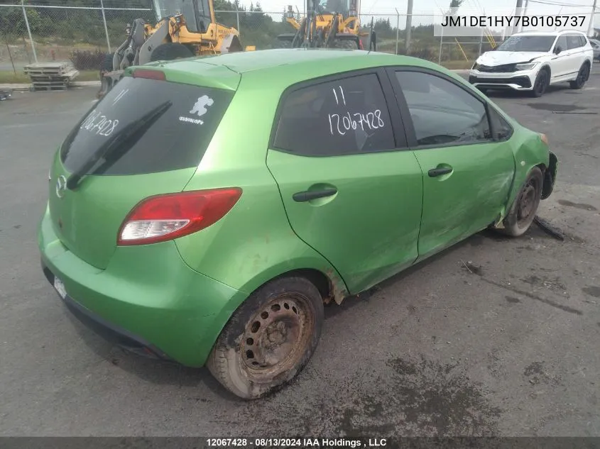 2011 Mazda Mazda2 VIN: JM1DE1HY7B0105737 Lot: 12067428