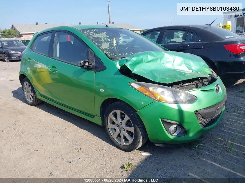 2011 Mazda Mazda2 VIN: JM1DE1HY8B0103480 Lot: 12080601