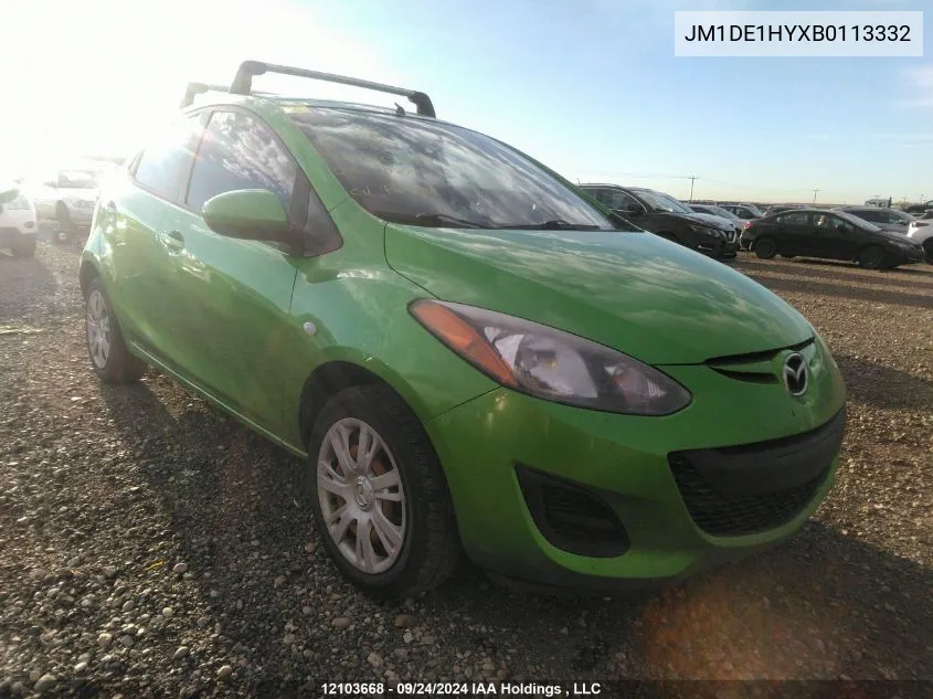 2011 Mazda Mazda2 VIN: JM1DE1HYXB0113332 Lot: 12103668