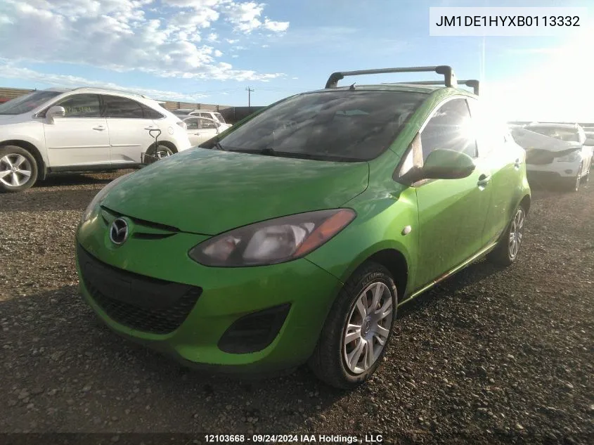 2011 Mazda Mazda2 VIN: JM1DE1HYXB0113332 Lot: 12103668