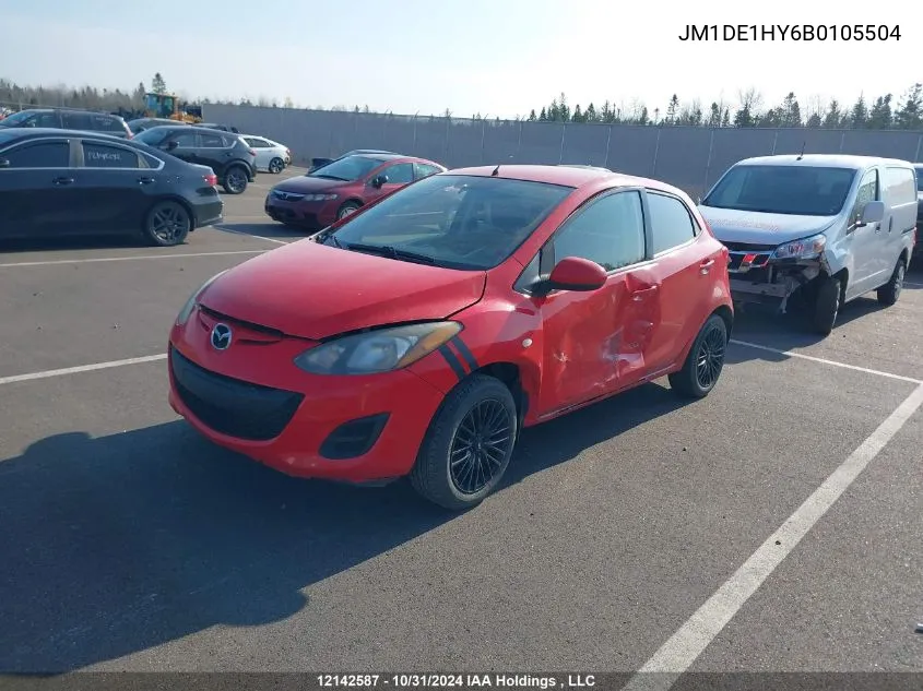 2011 Mazda Mazda2 VIN: JM1DE1HY6B0105504 Lot: 12142587