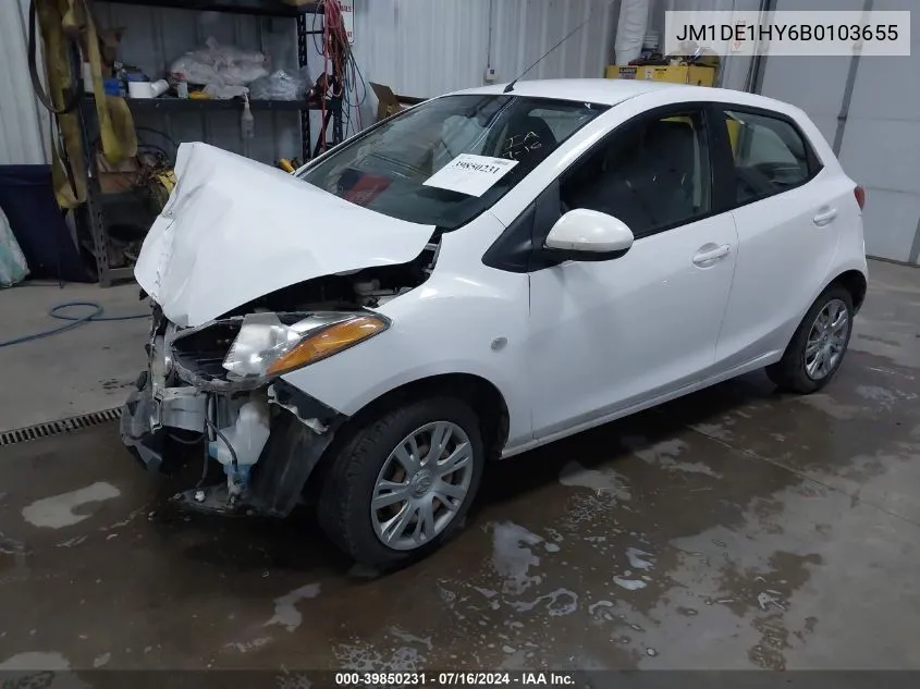 2011 Mazda Mazda2 Sport VIN: JM1DE1HY6B0103655 Lot: 39850231