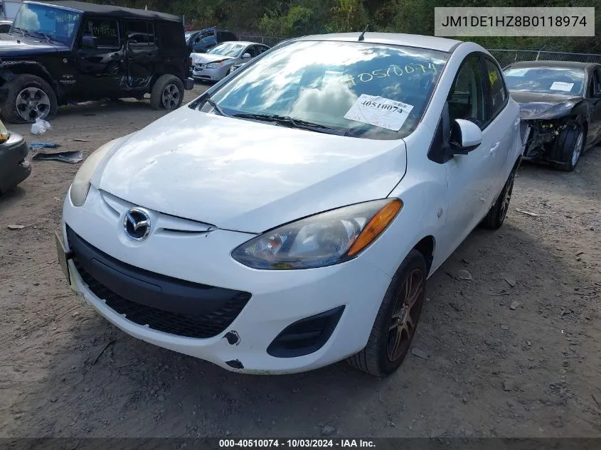 2011 Mazda Mazda2 Sport VIN: JM1DE1HZ8B0118974 Lot: 40510074