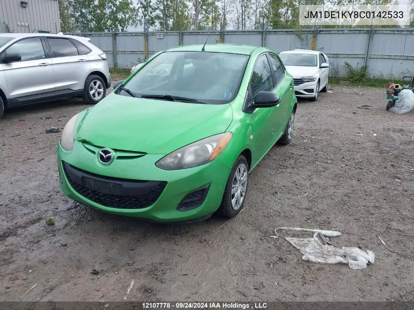 2012 Mazda Mazda2 VIN: JM1DE1KY8C0142533 Lot: 12107778