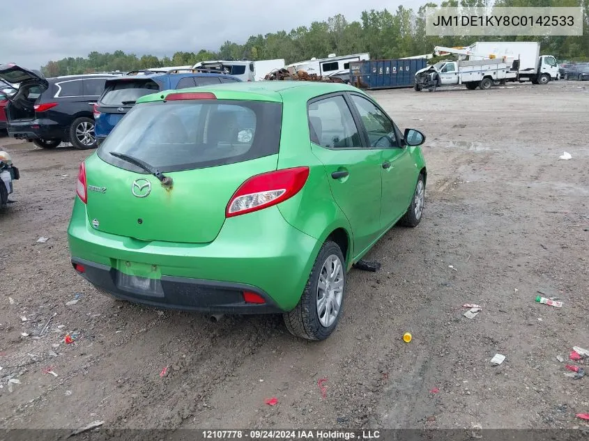 2012 Mazda Mazda2 VIN: JM1DE1KY8C0142533 Lot: 12107778