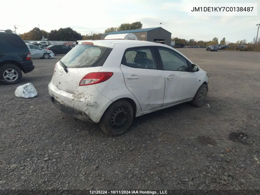 2012 Mazda Mazda2 VIN: JM1DE1KY7C0138487 Lot: 12125224