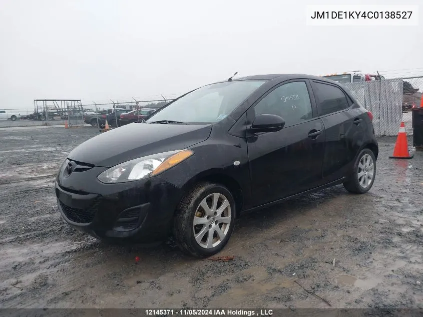 2012 Mazda Mazda2 VIN: JM1DE1KY4C0138527 Lot: 12145371