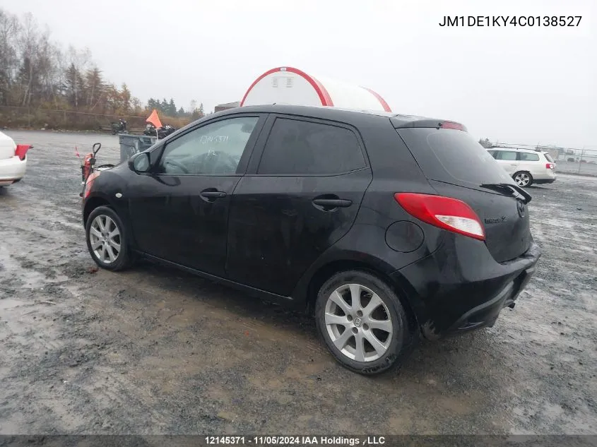 2012 Mazda Mazda2 VIN: JM1DE1KY4C0138527 Lot: 12145371