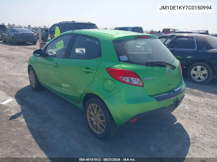 JM1DE1KY7C0150994 2012 Mazda Mazda2 Sport