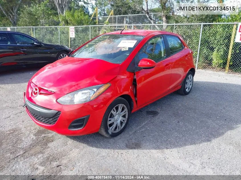 2012 Mazda Mazda2 Sport VIN: JM1DE1KYXC0134515 Lot: 40875410