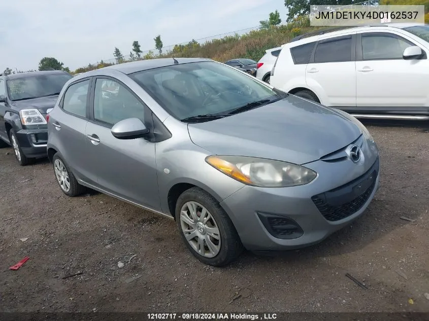 2013 Mazda Mazda2 VIN: JM1DE1KY4D0162537 Lot: 12102717