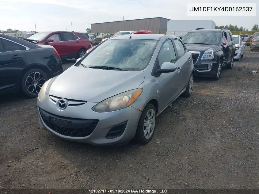 2013 Mazda Mazda2 VIN: JM1DE1KY4D0162537 Lot: 12102717