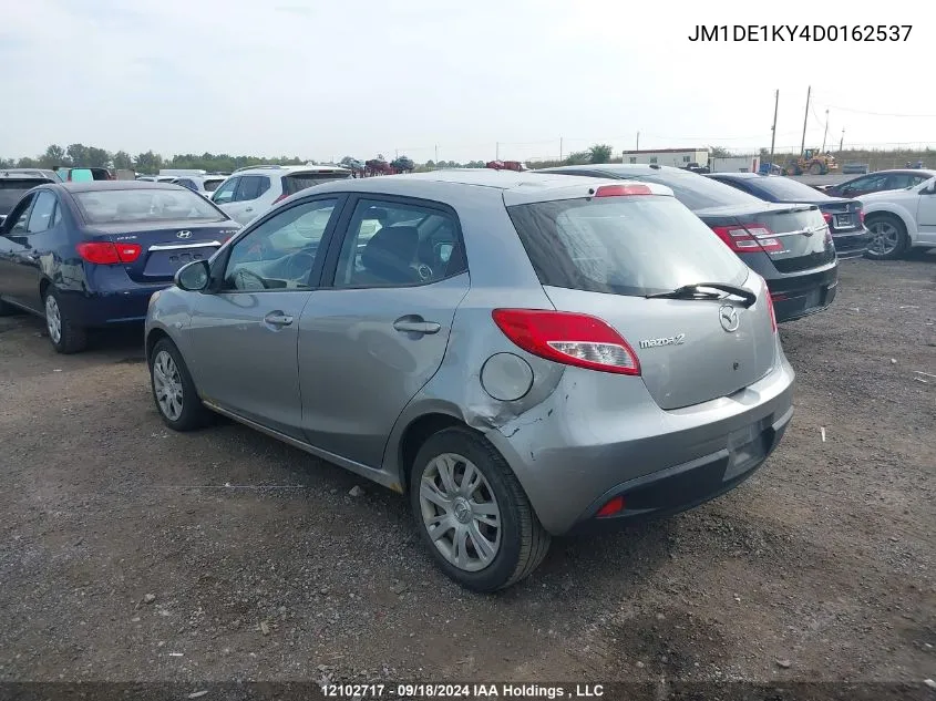 2013 Mazda Mazda2 VIN: JM1DE1KY4D0162537 Lot: 12102717