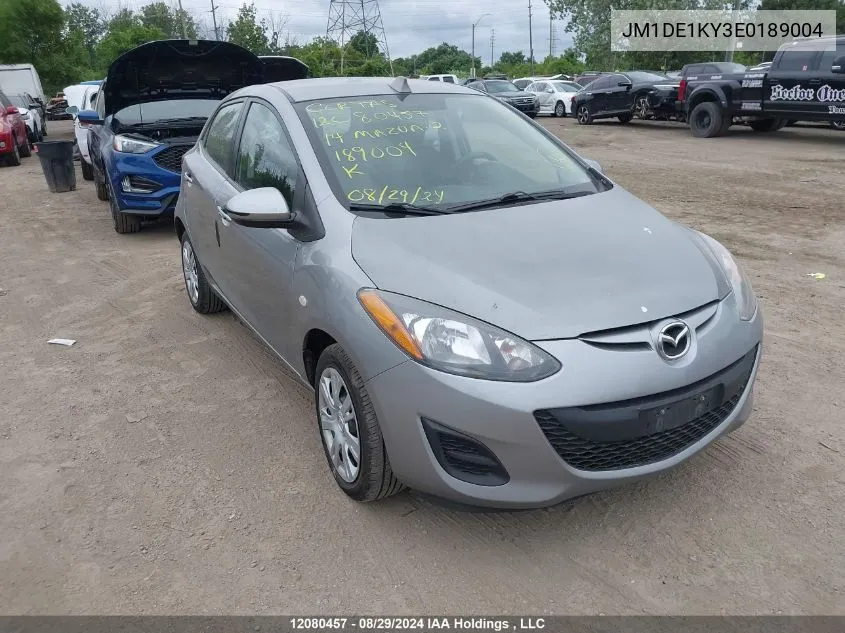 2014 Mazda Mazda2 Sport VIN: JM1DE1KY3E0189004 Lot: 12080457