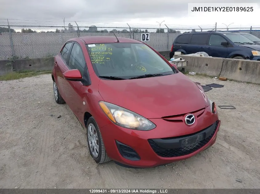 2014 Mazda Mazda2 VIN: JM1DE1KY2E0189625 Lot: 12099431