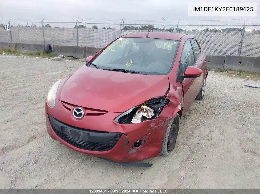 JM1DE1KY2E0189625 2014 Mazda Mazda2